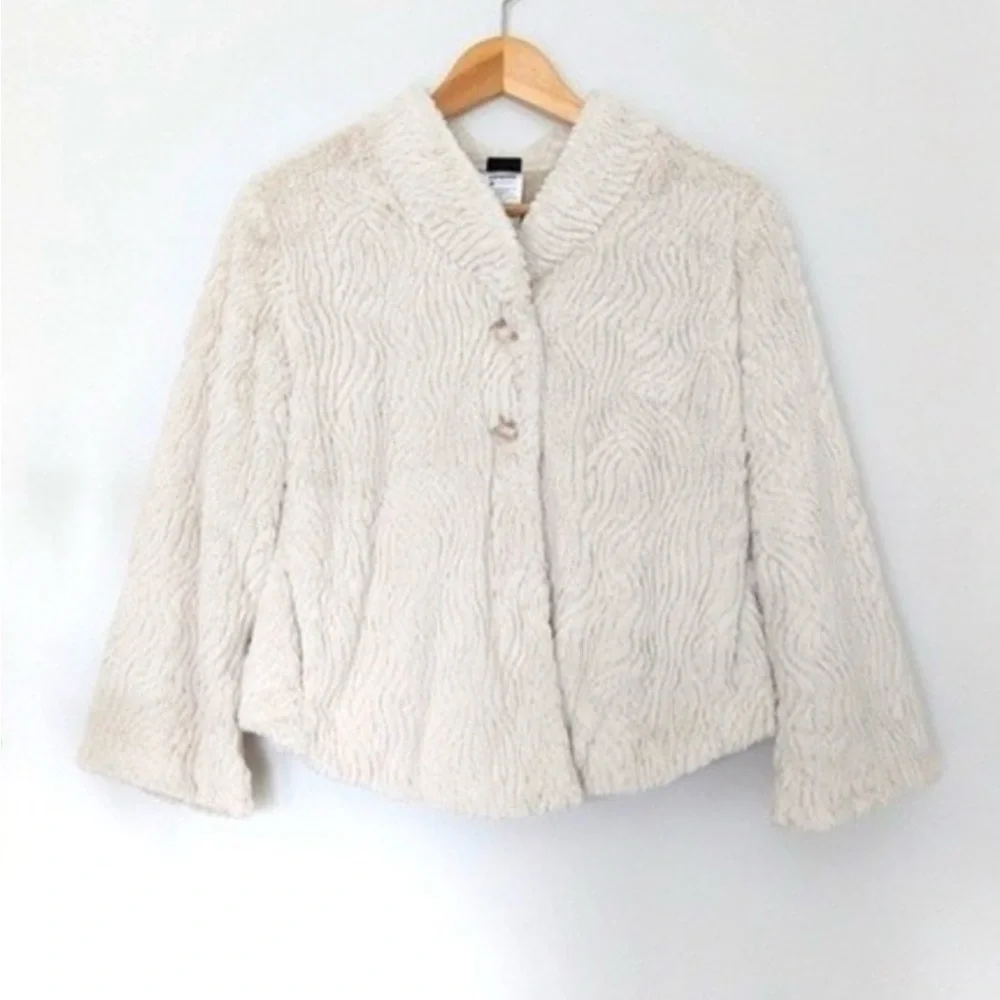 Patagonia Pelage Faux Fur Shawl Collar Jacket Cream XS